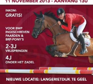 Laatste uren inschrijven!! Paardenshow 11 november op nieuwe locatie