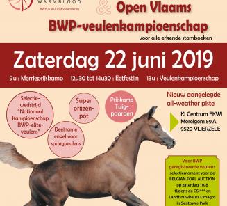 Gewestelijke merriekeuring BWP Z-O-Vl. en Open Vlaams BWP-veulenkampioenschap: INSCHRIJVEN T.E.M. 16 JUNI!